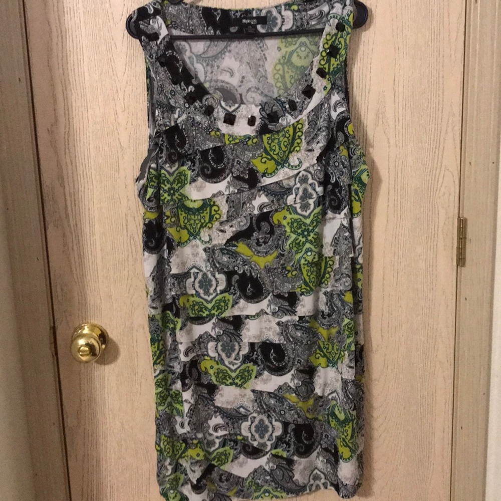 Plus Paisley dress with gem detail